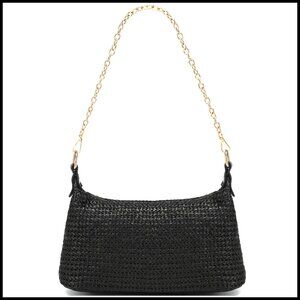 Straw Woven Shoulder Bag Tote Handbag Summer Beach Boho Chic Foldable